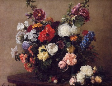  floral Lienzo - Ramo de Flores Diversas Henri Fantin Latour floral